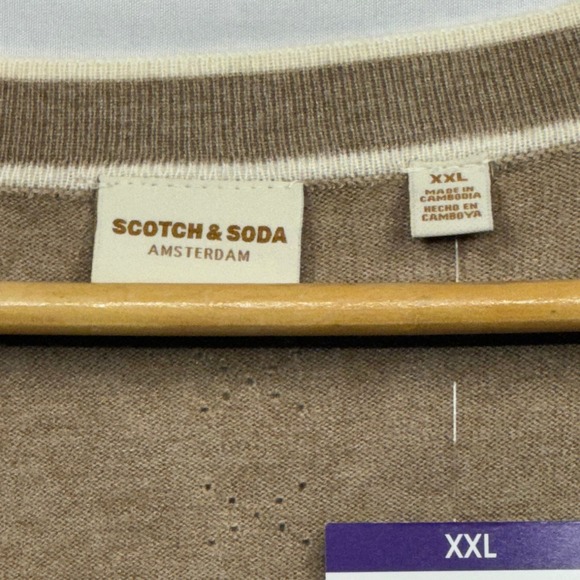 Scotch Soda Amsterdam Women's Beige Cardigan V Neck Button‎ Front Knit Size XXL - Picture 10 of 17